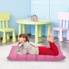 Giantex Floor Sofa Chair Video Gaming Chair with 14 Adjustable Position, Padded Back Support Floor Cushioned Seat, Folding Lazy Chair for Meditation, Reading, Watching, Living Room Recliner(Grey)(Pink)