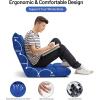 Giantex Floor Sofa Chair Video Gaming Chair with 14 Adjustable Position, Padded Back Support Floor Cushioned Seat, Folding Lazy Chair for Meditation, Reading, Watching, Living Room Recliner(Grey)(Blue)