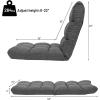Giantex Floor Sofa Chair Video Gaming Chair with 14 Adjustable Position, Padded Back Support Floor Cushioned Seat, Folding Lazy Chair for Meditation, Reading, Watching, Living Room Recliner(Grey)(Grey)