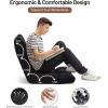 Giantex Floor Sofa Chair Video Gaming Chair with 14 Adjustable Position, Padded Back Support Floor Cushioned Seat, Folding Lazy Chair for Meditation, Reading, Watching, Living Room Recliner(Grey)(Black)