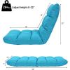 Giantex Floor Sofa Chair Video Gaming Chair with 14 Adjustable Position, Padded Back Support Floor Cushioned Seat, Folding Lazy Chair for Meditation, Reading, Watching, Living Room Recliner(Grey)(Peacock Blue)