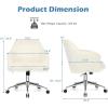 Giantex Fluffy Desk Chair, Comfy Faux Fur Vanity Chair with Wheals and Height Adjustable, Cute Fuzzy Makeup Chair for Girls Women, Modern Swivel Arm Chair for Bedroom Home Office, Beige(Beige)