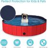 Giantex Foldable Pet Swimming Pool Dog Bath Pool with Anti-Slip Bottom, Portable PVC Pets Bathing Tub Kiddie Pools for Dogs Cats Kids, Easy to Drain, Collapsible Dog Pet Pool (XL-55inch, Red)