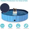 Giantex Foldable Pet Swimming Pool Dog Bath Pool with Anti-Slip Bottom, Portable PVC Pets Bathing Tub Kiddie Pools for Dogs Cats Kids, Easy to Drain, Collapsible Dog Pet Pool (XL-55inch, Blue)