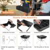 Giantex Folding Campfire Grill, Camping Grill with Stainless Steel Grates, Collapsible Aluminum Legs, Carry Bag, Portable Firewood Barbecue Grill for Backpacking Road Trips Outdoor Cooking(Black & Silver)