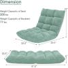Giantex Folding Floor Chair with Back Support, 14 Adjustable Position, Padded Sleeper Bed, Couch Recliner, Floor Gaming Chair for Adults Meditation Living Room Bedroom, Black(Green)