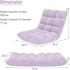 Giantex Folding Floor Chair with Back Support, 14 Adjustable Position, Padded Sleeper Bed, Couch Recliner, Floor Gaming Chair for Adults Meditation Living Room Bedroom, Black(Light Purple)