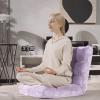 Giantex Folding Floor Chair with Back Support, 14 Adjustable Position, Padded Sleeper Bed, Couch Recliner, Floor Gaming Chair for Adults Meditation Living Room Bedroom, Black(Light Purple)