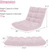 Giantex Folding Floor Chair with Back Support, 14 Adjustable Position, Padded Sleeper Bed, Couch Recliner, Floor Gaming Chair for Adults Meditation Living Room Bedroom, Black(Light Pink)