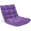Giantex Folding Floor Chair with Back Support, 14 Adjustable Position, Padded Sleeper Bed, Couch Recliner, Floor Gaming Chair for Adults Meditation Living Room Bedroom, Black(Purple)