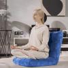 Giantex Folding Floor Chair with Back Support, 14 Adjustable Position, Padded Sleeper Bed, Couch Recliner, Floor Gaming Chair for Adults Meditation Living Room Bedroom, Black(Blue)