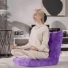 Giantex Folding Floor Chair with Back Support, 14 Adjustable Position, Padded Sleeper Bed, Couch Recliner, Floor Gaming Chair for Adults Meditation Living Room Bedroom, Black(Purple)