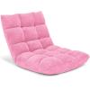 Giantex Folding Floor Chair with Back Support, 14 Adjustable Position, Padded Sleeper Bed, Couch Recliner, Floor Gaming Chair for Adults Meditation Living Room Bedroom, Black(Pink)
