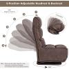 Giantex Folding Floor Gaming Chair, 360-Degree Swivel Lazy Sofa Floor Chair w/ 6 Adjustable Positions, Tufted Linen Cushion, Video Gaming Chair for TV, Reading Foldable Floor Sofa (Coffee)