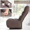 Giantex Folding Floor Gaming Chair, 360-Degree Swivel Lazy Sofa Floor Chair w/ 6 Adjustable Positions, Tufted Linen Cushion, Video Gaming Chair for TV, Reading Foldable Floor Sofa (Coffee)