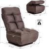 Giantex Folding Floor Gaming Chair, 360-Degree Swivel Lazy Sofa Floor Chair w/ 6 Adjustable Positions, Tufted Linen Cushion, Video Gaming Chair for TV, Reading Foldable Floor Sofa (Coffee)