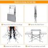 Giantex Folding Grill Table with 26” Main Tabletop, Portable Aluminum Camping Table, Carrying Bag, Quick Set-up, Outdoor Camping Kitchen Food Prep Station for Picnic Tailgating RVing Backyard