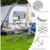 Giantex Folding Grill Table with 26” Main Tabletop, Portable Aluminum Camping Table, Carrying Bag, Quick Set-up, Outdoor Camping Kitchen Food Prep Station for Picnic Tailgating RVing Backyard
