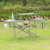 Giantex Folding Grill Table with 26” Main Tabletop, Portable Aluminum Camping Table, Carrying Bag, Quick Set-up, Outdoor Camping Kitchen Food Prep Station for Picnic Tailgating RVing Backyard