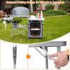 Giantex Folding Grill Table with 26” Tabletop and Detachable Windscreen, Aluminum Portable Camp Cook Station Carry Bag Quick Set-up, BBQ Camping Picnic Backyard Outdoor Camping Kitchen Table (Grey)(Grey)