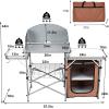 Giantex Folding Grill Table with 26” Tabletop and Detachable Windscreen, Aluminum Portable Camp Cook Station Carry Bag Quick Set-up, BBQ Camping Picnic Backyard Outdoor Camping Kitchen Table (Grey)(Brown)