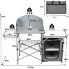 Giantex Folding Grill Table with 26” Tabletop and Detachable Windscreen, Aluminum Portable Camp Cook Station Carry Bag Quick Set-up, BBQ Camping Picnic Backyard Outdoor Camping Kitchen Table (Grey)(Grey)