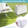 Giantex Folding Ice Table with Drain, 4 ft Portable Cooler with Removable Skirt, No Assembly, Fill and Chill Table for Food Drink Beverage, Foldable Party Ice Bin for Camping BBQ Outdoor, White(White)
