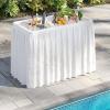 Giantex Folding Ice Table with Drain, 4 ft Portable Cooler with Removable Skirt, No Assembly, Fill and Chill Table for Food Drink Beverage, Foldable Party Ice Bin for Camping BBQ Outdoor, White(White)
