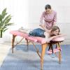 Giantex Folding Massage Table Lash Bed, 84” Professional Massage Bed 2 Fold with Facial Cradle & Carry Case Spa Facial Tattoo Beds, Black(Pink)