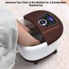 Giantex Foot Spa, Foot Bath Massager with Heat, Bubbles, 16 Pedicure Shiatsu Roller Massage Points, Adjustable Time & Temperature, Led Display, Drainage Pipe, Foot Soak Tub, Pedicure Foot Spa, Brown