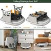 Giantex Foot Spa, Foot Bath Massager with Heat, Bubbles, 6 Motorized Shiatsu Rollers, Time & Temperature Settings, Folding Cover, Pedicure Tub Bath, Collapsible 6 in 1 Foot Bath Soak Tub, Gray(Gray)