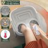 Giantex Foot Spa, Foot Bath Massager with Heat, Bubbles, 6 Motorized Shiatsu Rollers, Time & Temperature Settings, Folding Cover, Pedicure Tub Bath, Collapsible 6 in 1 Foot Bath Soak Tub, Gray(Gray)