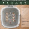 Giantex Foot Spa, Foot Bath Massager with Heat, Bubbles, 6 Motorized Shiatsu Rollers, Time & Temperature Settings, Folding Cover, Pedicure Tub Bath, Collapsible 6 in 1 Foot Bath Soak Tub, Gray(Gray)