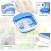 Giantex Foot Spa, Foot Bath Massager with Heat, Collapsible Design, Bubbles, Rollers, Pumice Stone, Scrub Brush, Folding 3 in 1 Footbath Tub, Foldable Foot Soaking Tub for Feet Stress Relief, Blue
