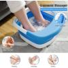 Giantex Foot Spa, Foot Bath Massager with Heat, Collapsible Design, Bubbles, Rollers, Pumice Stone, Scrub Brush, Folding 3 in 1 Footbath Tub, Foldable Foot Soaking Tub for Feet Stress Relief, Blue