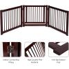 Giantex Freestanding Pet Gate with Door, 24inch 3 Panels Wooden Dog Gate with Walk Through Door, Foldable Pet Safety Puppy Fence Adjustable Pen for House Doorway Stairs