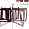 Giantex Freestanding Pet Gate with Door, 24inch 3 Panels Wooden Dog Gate with Walk Through Door, Foldable Pet Safety Puppy Fence Adjustable Pen for House Doorway Stairs