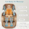 Giantex Full Body Massage Chair, Zero Gravity Shiatsu Massage Recliner with SL Track, Voice Control, Heat, Foot Roller, Thai Yoga Stretch, Airbags, 12 Auto Modes, 5 Manual Modes, Free Indoor Delivery(Brown+white)