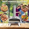 Giantex GT-GE-10731-NP Outdoor Oven with 12” Pizza Stone, 27” x 14” x 25” (L x W x H), Silver