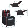 Giantex Gaming Recliner Chair, Adjustable Massage Gaming Chairs for Adults, Ergonomic Comfortable Lounge Leather Sofa w/Footrest, Remote Control & Side Pocket, Racing Style Single Sofa Recliners, Red(Red)