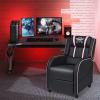 Giantex Gaming Recliner Chair, Adjustable Massage Gaming Chairs for Adults, Ergonomic Comfortable Lounge Leather Sofa w/Footrest, Remote Control & Side Pocket, Racing Style Single Sofa Recliners, Red(Pink)