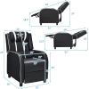 Giantex Gaming Recliner Chair, Adjustable Massage Gaming Chairs for Adults, Ergonomic Comfortable Lounge Leather Sofa w/Footrest, Remote Control & Side Pocket, Racing Style Single Sofa Recliners, Red(White)