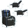 Giantex Gaming Recliner Chair, Adjustable Massage Gaming Chairs for Adults, Ergonomic Comfortable Lounge Leather Sofa w/Footrest, Remote Control & Side Pocket, Racing Style Single Sofa Recliners, Red(Blue)