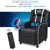 Giantex Gaming Recliner Chair, Adjustable Massage Gaming Chairs for Adults, Ergonomic Comfortable Lounge Leather Sofa w/Footrest, Remote Control & Side Pocket, Racing Style Single Sofa Recliners, Red(White)