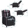 Giantex Gaming Recliner Chair, Adjustable Massage Gaming Chairs for Adults, Ergonomic Comfortable Lounge Leather Sofa w/Footrest, Remote Control & Side Pocket, Racing Style Single Sofa Recliners, Red(Pink)