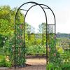 Giantex Garden Arbor, 7.2FT Wedding Arch Garden Trellis with 8 Stakes, Metal Garden Arch for Climbing Plants Vines Rose, Outdoor Archway for Wedding Bridal Party Lawn Decoration, Easy Assembly