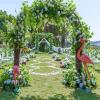 Giantex Garden Arbor, 7.2FT Wedding Arch Garden Trellis with 8 Stakes, Metal Garden Arch for Climbing Plants Vines Rose, Outdoor Archway for Wedding Bridal Party Lawn Decoration, Easy Assembly