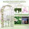 Giantex Garden Arbor with Gate, 7.5FT Metal Arch Trellis for Climbing Plants Rose Ivy, Archway Pergola with Flower Door, 4 Stakes, Garden Arch for Wedding Ceremony Bridal Party Decoration(Gate)