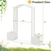 Giantex Garden Arbor with Planter, Wooden Planter Arch with Trellis, Outdoor Arch for Climbing Plants, Vegetables, Herbs, Decorations, Arbor Archway for Wedding, Ceremony, Party (White)(White)