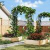 Giantex Garden Arch Trellis, 67”W x 83”H Metal Arbor with Corrugated PE-Coated Steel Tubes & Lattice Panels for Climbing Plants, Decorative Wedding Arch for Yard, Lawn, Party & Outdoor Events